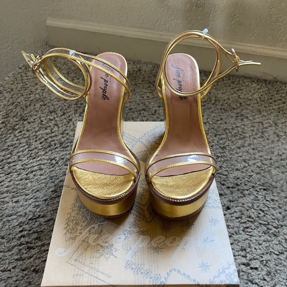 Free People Gold Gramercy Platforms